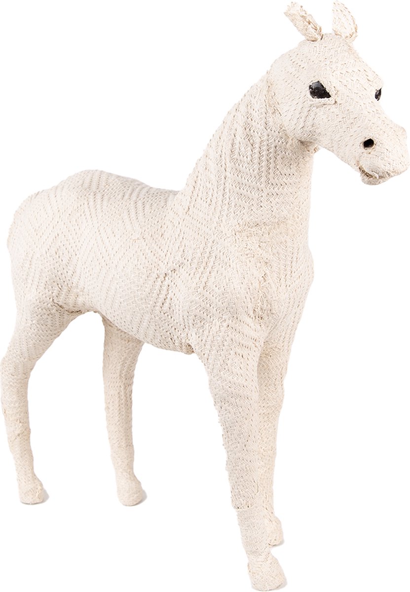 Clayre & Eef Beeld Paard 46 cm Beige Papier