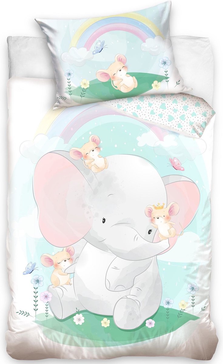 Animal Pictures BABY Dekbedovertrek, Olifantje - 100 x 135 cm - Katoen
