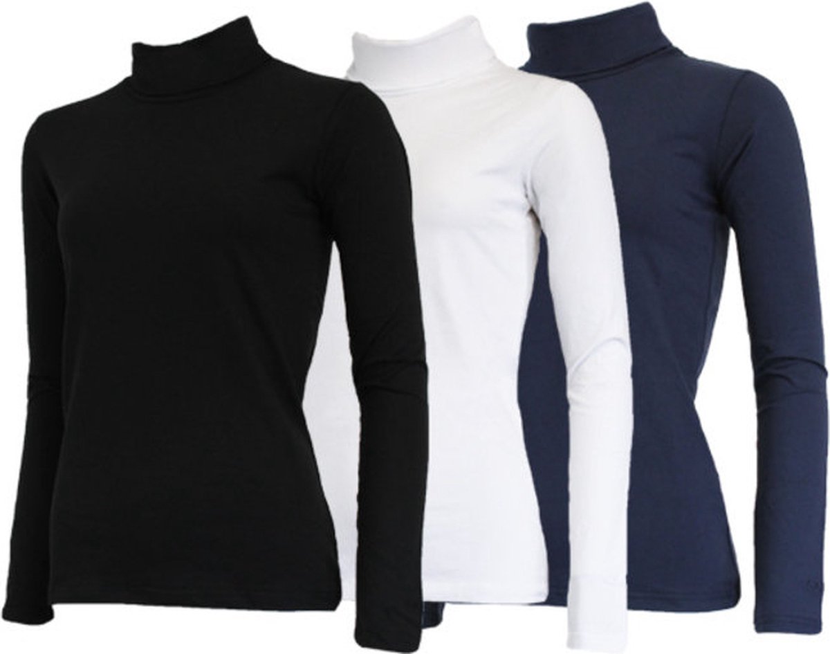 3-Pack Campri Skipully - Wintersportpully - Dames - Maat XL - Zwart/Wit/Navy