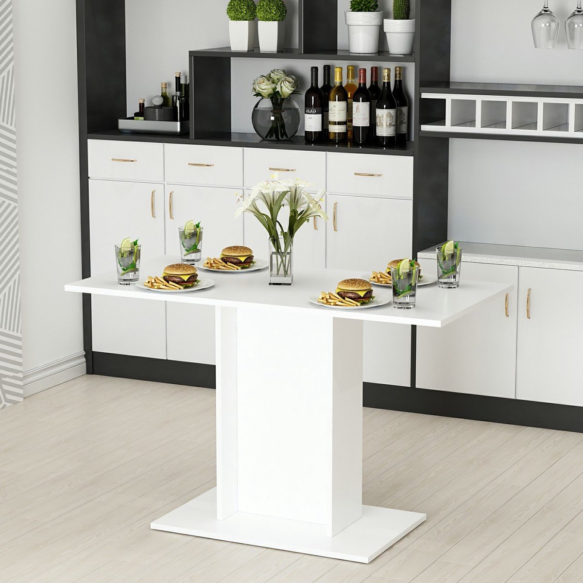 en.casa Eettafel Galten 75x120x60 cm wit