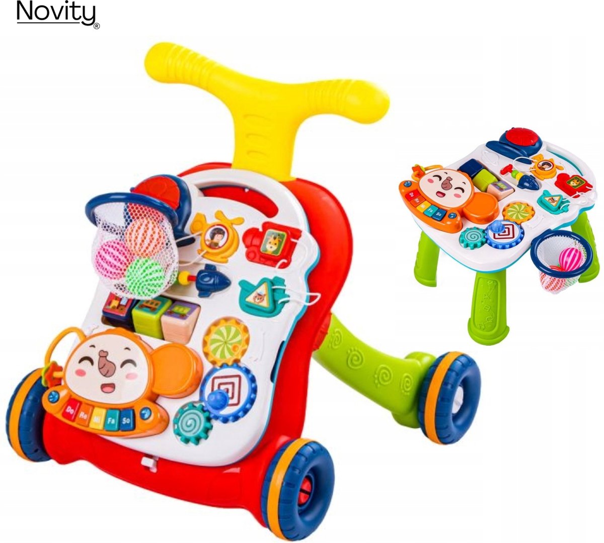 Novity® Looprekje wieltjes Inklapbaar Loopwagen Baby / Peuter