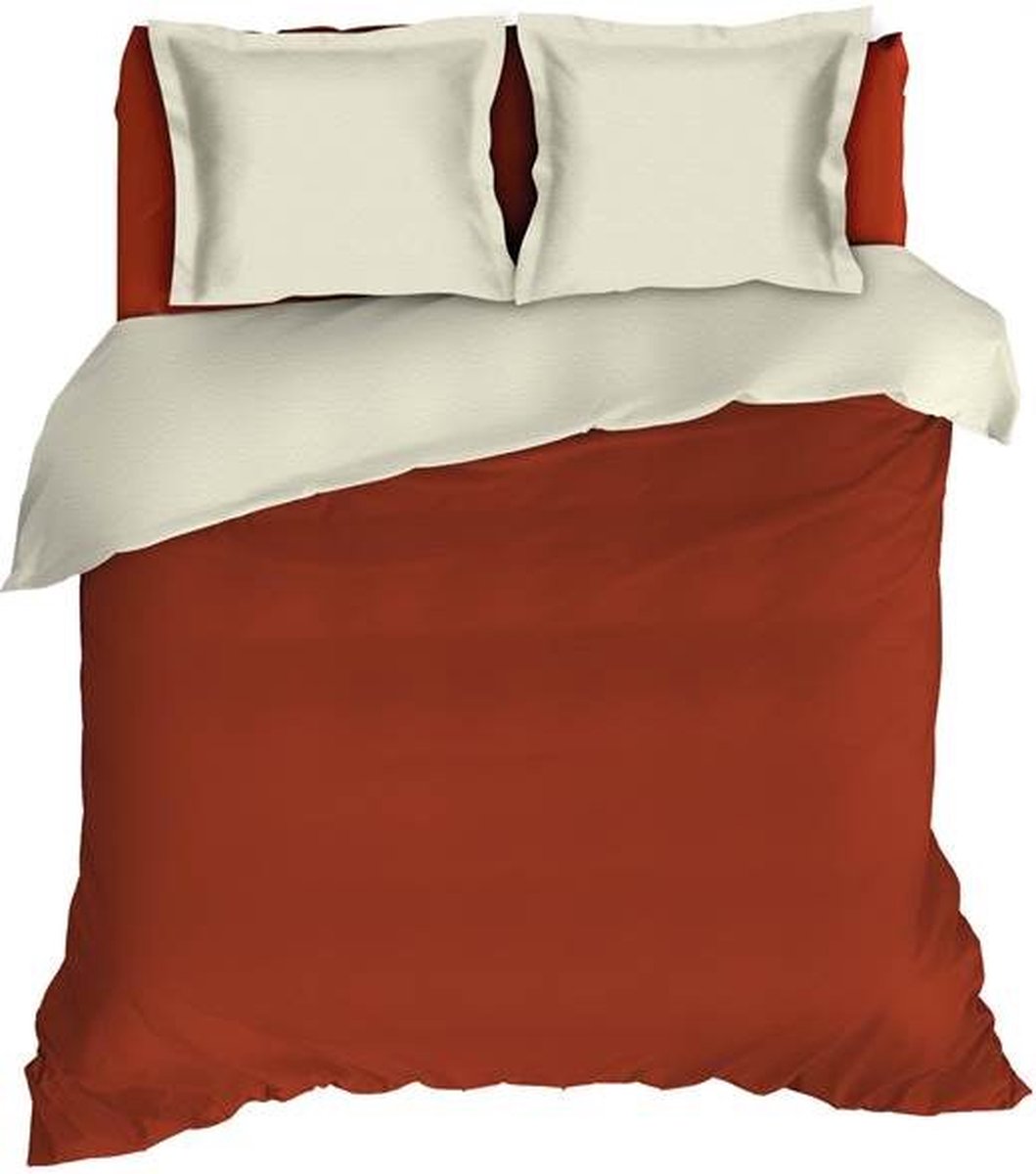 Romanette Comtesse Dekbedovertrek - Lits-jumeaux - 240x200/220 cm - Rooibos/Ivoor
