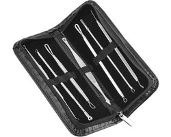 Knaak Professionele Mee-eter & Acne Verwijder Set - 7-delig - RVS Comedonenlepels - Puisten…