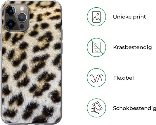 Coque iPhone 13 Pro - Gros plan fourrure léopard - Siliconen
