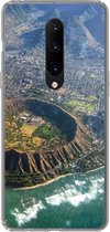 Geschikt voor OnePlus 7 Pro hoesje - Een luchtfoto van Honolulu en een uitgestorven krater op Hawaii - Siliconen Telefoonhoesje