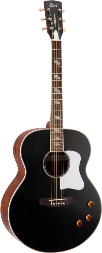 Cort CJ Retro VBM Jumbo elektro-akoestische gitaar Vintage Black Matte