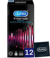 Bol.com Durex Intense Orgasmic - Condooms - Extra Dun - Stippen en Strepen - Reservoir - 10 stuks aanbieding