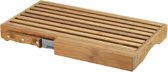 Snijplank/broodplank met kruimelbak en mes - bamboe - 40 cm