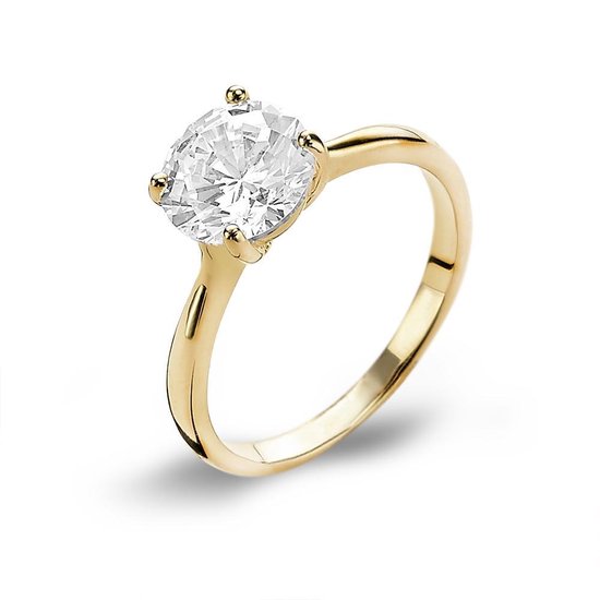 Twice As Nice Ring in 18kt verguld zilver, solitaire 8 mm 62