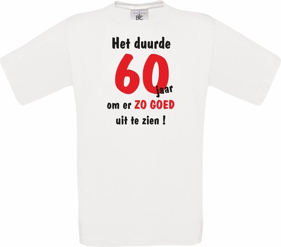 Mijncadeautje Heren leeftijd T-shirt Wit maat M Het duurde 60 jaar om er zo goed uit te zien