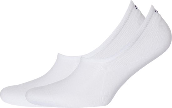 Tommy Hilfiger Footie Socks (2-pack) - heren sneaker sokken katoen - onzichtbaar - wit - Maat: 39-42