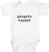 Rompertjes baby met tekst - Gangsta napper - Romper wit - Maat 50/56