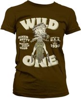 Betty Boop Dames Tshirt -S- MC Club Bruin