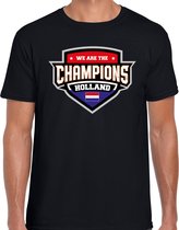 We are the champions Holland / Nederland supporter t-shirt zwart voor heren L