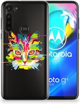 Mobiel Case Motorola Moto G8 Power GSM Hoesje Doorzichtig Cat Color