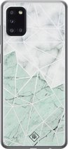 Samsung A31 hoesje siliconen - Marmer mint mix | Samsung Galaxy A31 case | mint | TPU backcover transparant