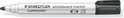 Staedtler Lumocolor whiteboard marker met ronde punt, zwarte dop en punt.