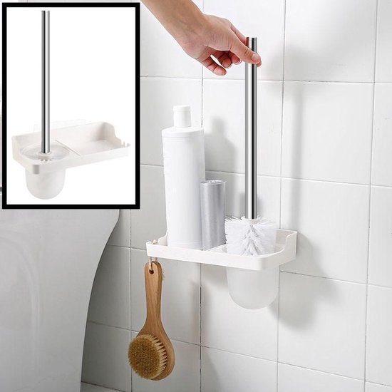 Porte brosse WC suspendu avec Legplankje - brosse pour toilettes dans le  support avec