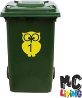 Kliko Sticker / Vuilnisbak Sticker - Nummer 1 - 17 x 22 - Geel