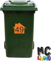 Kliko Sticker / Vuilnisbak Sticker - Nummer 49 - 22 x 17,5 - Oranje