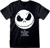 Nightmare Before Christmas - Jack Face & Logo Unisex T-Shirt Zwart