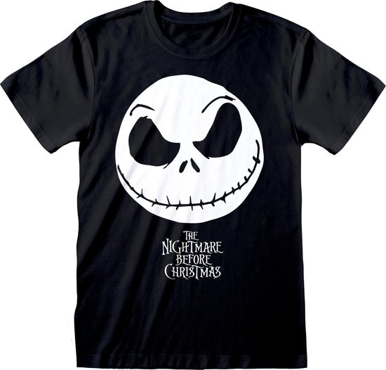 Tshirt homme Disney The Nightmare Before Christmas -XL- Jack Face Zwart