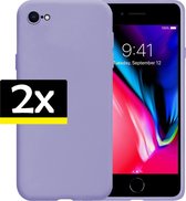 Hoes voor iPhone SE 2020 Hoesje Case Siliconen - Hoes voor iPhone SE 2020 Hoes Back Cover - Paars - 2 Stuks