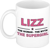 Lizz The woman, The myth the supergirl cadeau koffie mok / thee beker 300 ml