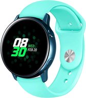 Siliconen Smartwatch bandje - Geschikt voor  Samsung Galaxy Watch Active sport band - aqua - Horlogeband / Polsband / Armband