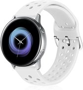 Siliconen Smartwatch bandje - Geschikt voor  Samsung Galaxy Watch 42mm siliconen bandje met gaatjes - wit - Horlogeband / Polsband / Armband