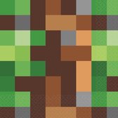 Amscan Servetten Minecraft 33 Cm Papier Groen/bruin 16 Stuks