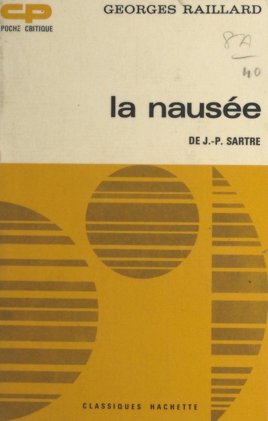 La nausée, de J.-P. Sartre - cover