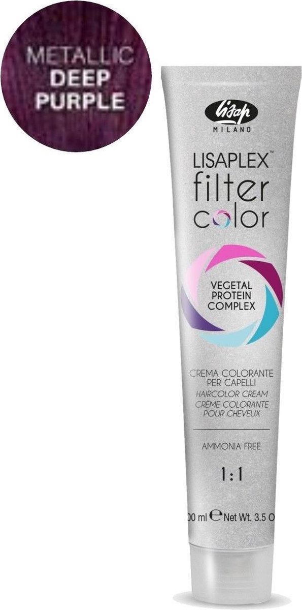 Gepigmenteerde crème Lisap Lisaplex Filter Metallic Deep Purple 100 ml