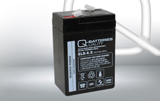 Q-Batteries 6LS-4.5 6V 4.5 Ah Batterie au plomb non déversable / AGM VRLA  4250889610777