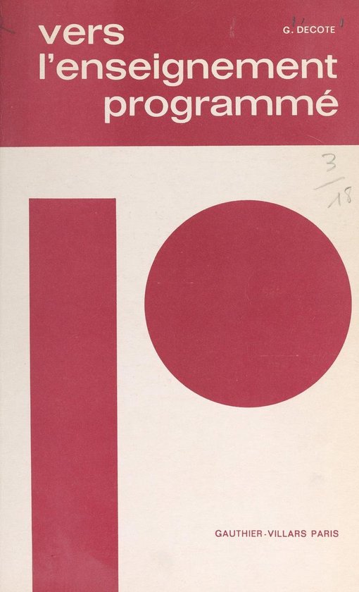 Vers l'enseignement programmé - cover