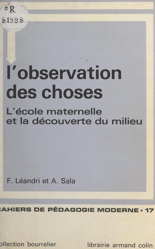 L'observation des choses - cover