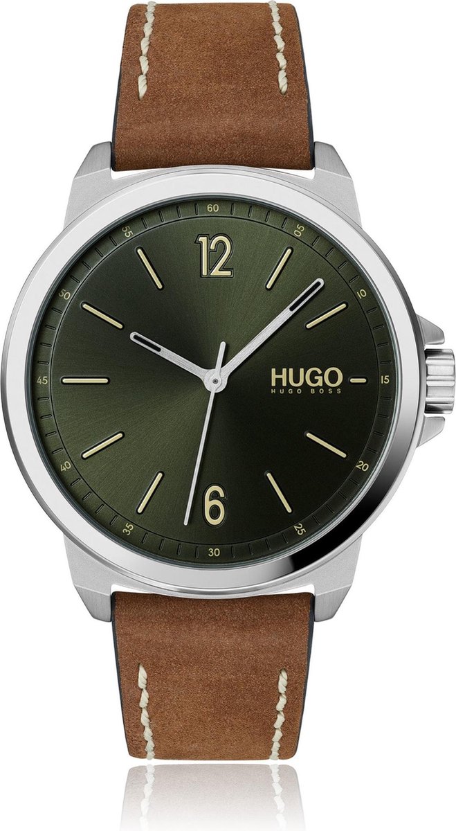 HUGO HU1530063 #LEAD - Polshorloge - Leer - Bruin - Ø 42 mm