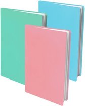 Dresz Rekbare Boekenkaft - Pastel kleuren - A4 - 3-pack