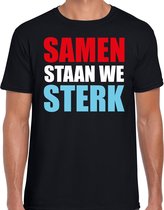 Samen staan we sterk protest t-shirt zwart voor heren - staken / protesteren / demonstreren shirt L