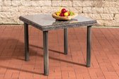 Clp Puerto Rico - Tuintafel - Helder glas - 5 mm  Polyrotan - Rotan kleur : grijs gemêleerd, 90 x 90 cm