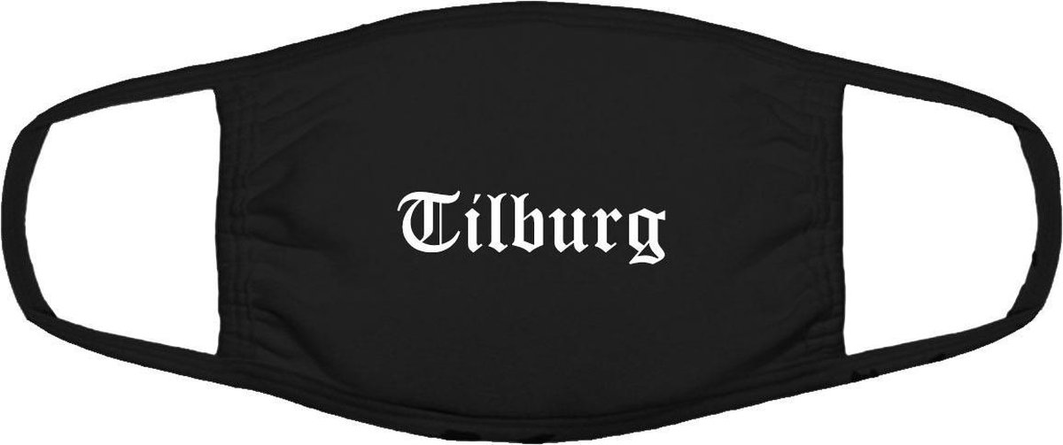 Tilburg mondkapje | gezichtsmasker | bescherming | bedrukt | logo | Zwart mondmasker van katoen, uitwasbaar & herbruikbaar. Geschikt voor OV