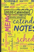 2020 Calendar: Weekly planning