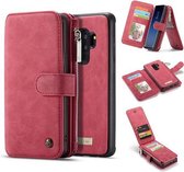 CaseMe - Samsung Galaxy S9 Plus hoesje - Wallet Book Case met Ritssluiting - Rood