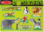 Melissa & Doug Geluidspuzzel met dierentuindieren - Houten knoppuzzel met geluidseffecten (8 stukjes) - Ontwikkelingsspeelgoed voor Kinderen - Geweldi