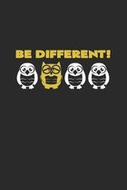 Be different: 6x9 Owl - dotgrid - dot grid paper - notebook - notes