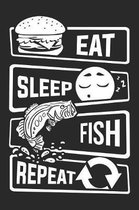 Eat Sleep Fish Repeat: Blank Lined Notebook for People who like Humor and Sarcasm