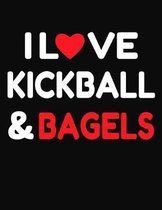 I Love Kickball & Bagels: College Ruled Composition Writing Notebook Journal