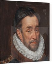 Portret van Willem I, prins van Oranje, Adriaen Thomasz. Key - Foto op Plexiglas - 60 x 60 cm