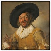De vrolijke drinker, Frans Hals - Foto op Akoestisch paneel - 80 x 80 cm