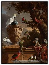 De menagerie, Melchior de Hondecoeter - Foto op Akoestisch paneel - 150 x 200 cm